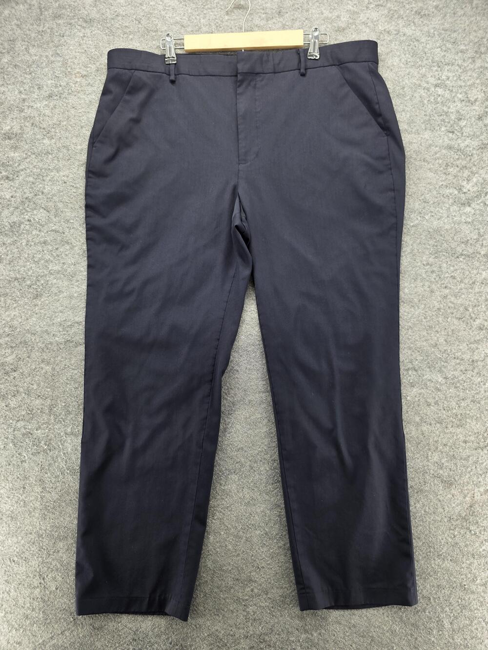 Everlane Dress Pants Mens 40x30 Navy Blue Flat Front Office Slacks Zip Fly